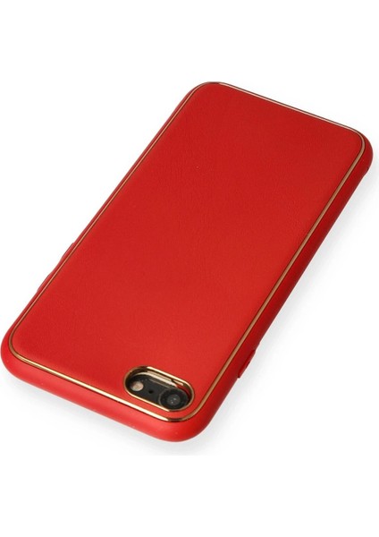 iPhone 7 Kılıf Coco Deri Silikon Kapak - KIRMIZI-(5796) - I70H80N9-7A90VS modelleri