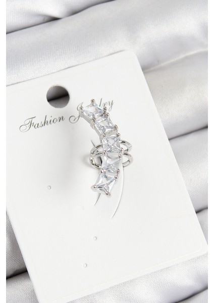 Pirinç Zirkon Taşlı Model Gümüş Renk Sağ Kıkırdak Küpe - TJ-BKP10999 modelleri