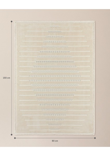 Treıllıs Halı - Kemik - 80x150 cm