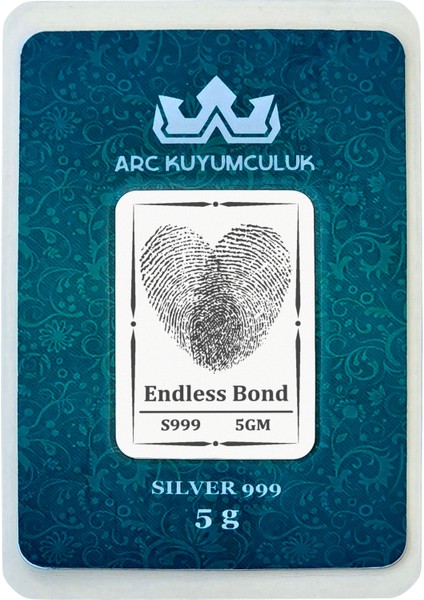 Aşk Temalı 999 Ayar Gümüşten Üretilmiş Hediyeye Özel 10 Gram Gümüş Külçesi-710