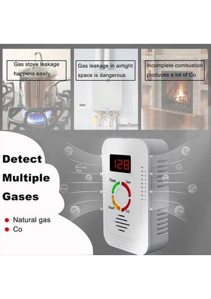 Doğal Gaz Detektörü ve Karbon Monoksit Co Detektörü Co Için Yanıcı Gaz Dedektörü Monitörü Mutfak-Ab Fişinde Metan (Yurt Dışından) indirimleri