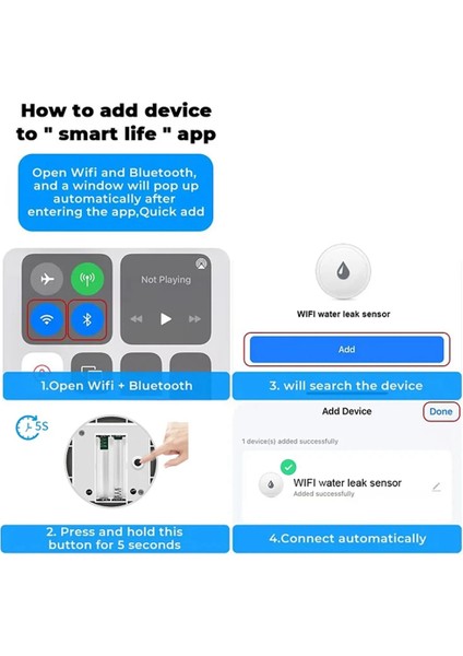 Tuya Wifi Taşkın Sensörü Akıllı Yaşam Uygulaması Su Sızıntı Sensörü Algılama Sesle Ses Alarmı Bağlantı Uyarısı Uygulaması (Yurt Dışından) fırsatları