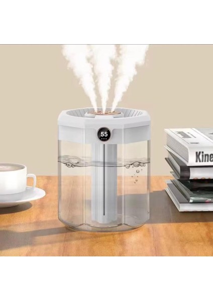 Şeffaf Gövdeli Dijital Ekranlı Ultrasonik Hava Nemlendirici – Yüksek Buhar Gücü ve Sessiz Çalışma