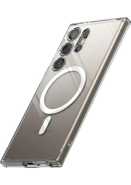 Samsung Galaxy S24 Ultra Kılıf Magneticsafe Şeffaf Silikon - ŞEFFAF-(5796) - I95H10N4-8A53VS modelleri