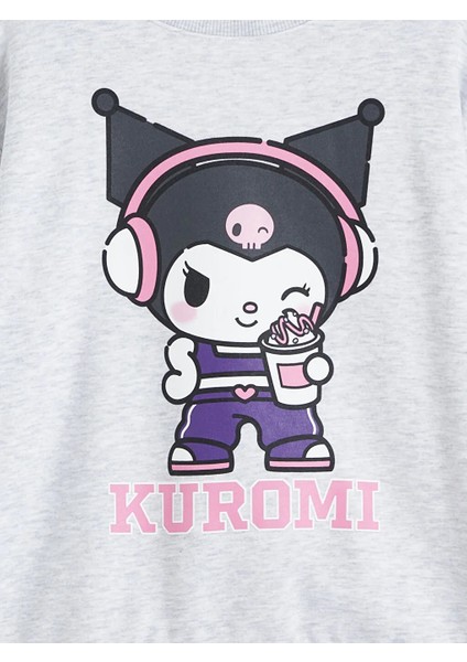 Lcw Kids Gri Kuromi Baskılı Kız Çocuk Sweatshirt ve Eşofman Altı modelleri