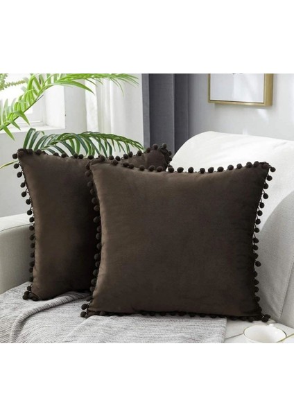 2'li Ponponlu Kırlent Kılıf Seti 40 x 40