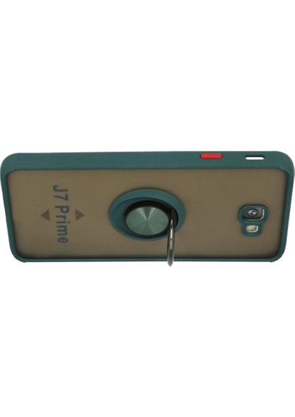Samsung Galaxy J7 Prime Kılıf Montreal Yüzüklü Silikon Kapak - Yeşil (K95) modelleri