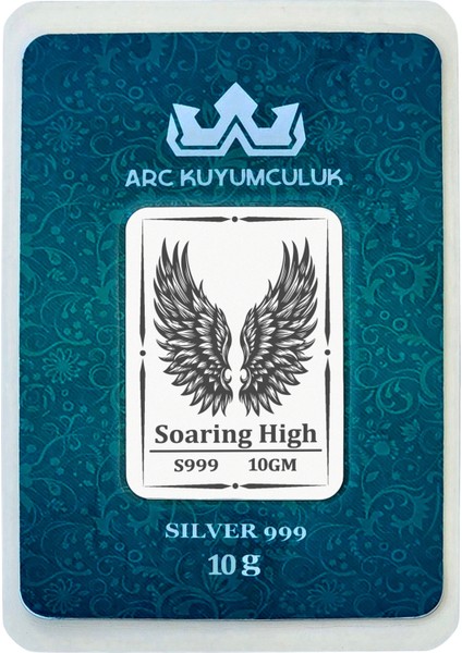 Özgürlüğü Hissettiren Kanat Temalı Hediyeye Özel 10 Gram 999 Ayar Gümüş Külçesi-702