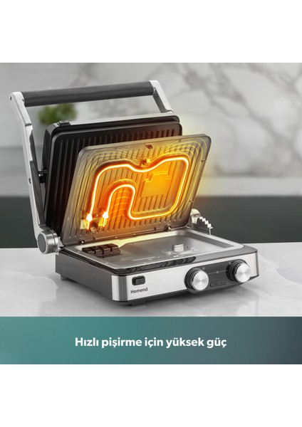 Grilliant 1340H Inox Gövde Döküm Plaka Tost ve Izgara Makinesi modelleri