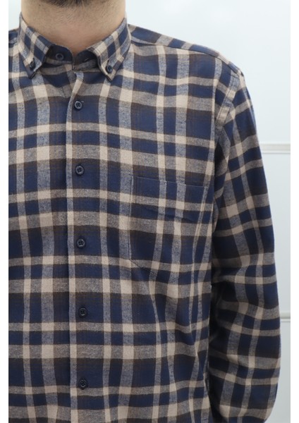 Fistan Store Erkek Ekose Klasik Kesim Rahat Kalıp Tek Cepli Kışlık Kaşmir Gömlek fiyatları