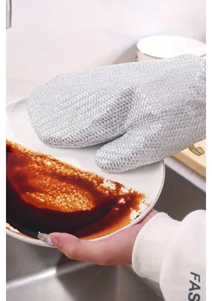 Paslanmaz Çelik Bulaşık Eldiveni Sıcak Soğuk Çok Amaçlı Dayanıklı Mutfak Temizlik Eldiveni