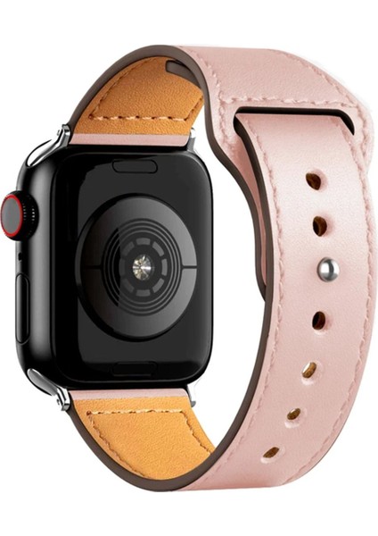 Apple Watch 38MM KR415 Luaz Deri Kordon - PEMBE-(5796) - I67H36N0-0A87VS
