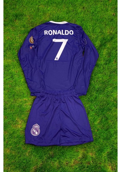 Nostaljik 2017 Cardiff Final Mor Ronaldo Uzun Kollu Çocuk Forması