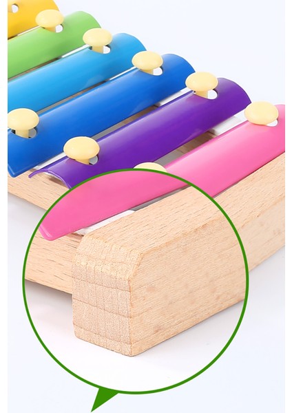 Ahşap Ksilofon 8 Nota 8 Ton 25 cm 8 Tuşlu Sesli Selefon Oyuncak Eğitici Katkısız Oyuncak fırsatları