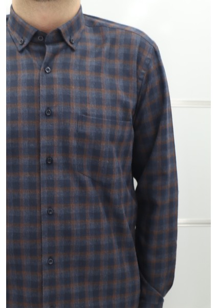 Fistan Store Erkek Ekose Klasik Kesim Rahat Kalıp Tek Cepli Kışlık Kaşmir Gömlek fiyatları