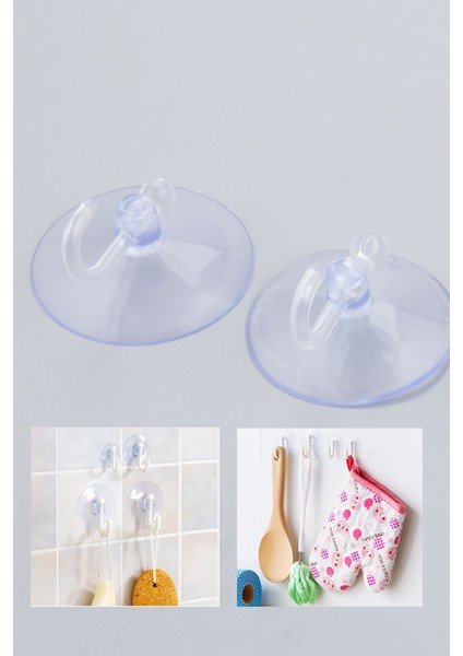 Askı Vantuz Büyük Boy 4 cm 100 Lü Çoklu Banyo Mutfak Ev Araç Askı Seti Vantuz Askılık 100 Adet