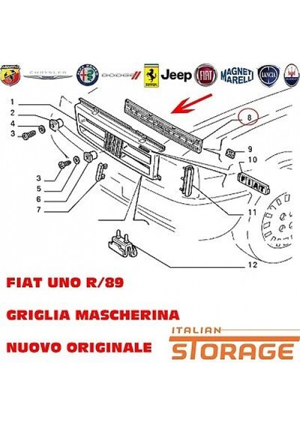 Uno 1990-1995 Panjur Iç + Dış Takım Oem No (181710180)