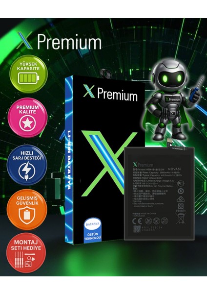 Xpremium Huawei NOVA5I Uyumlu Batarya Pil Süper Yüksek Kalite HB446486ECW