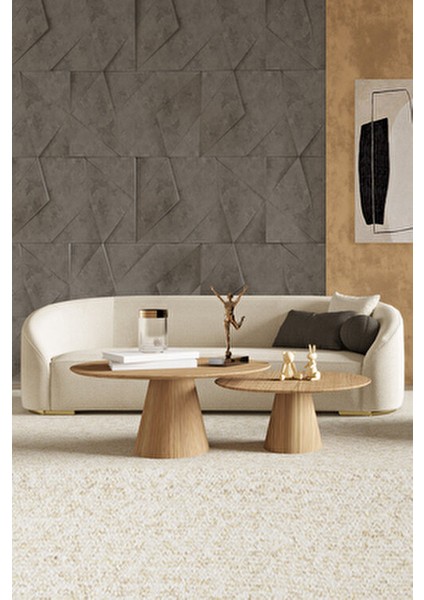 Teddy 3+1 Koltuk Takımı Krem ve Antrasit Renkli Gravitekom Kumaş 235 cm Genişlik