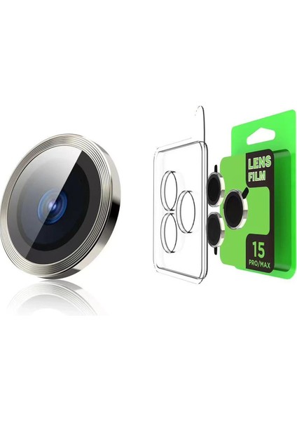iPhone 15 Pro Max Raze Metal Kamera Lens - Titan GRI-(5796) - I64H84N5-3A95VS modelleri
