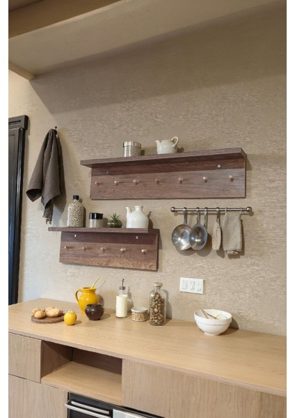 Ahşap Askılık Raflı 70X14 ve 50X14 | Mutfak, Antre, Banyo, Ofis, Mağaza, Çocuk ve Yatak Odası indirimleri