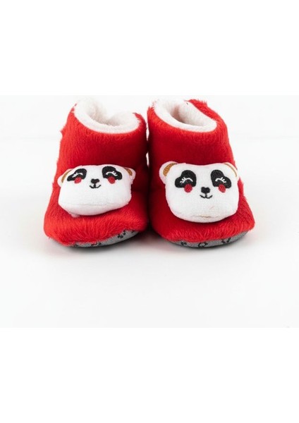 Panda Figürlü Yumuşak Peluş Bebek Patik Kaydırmaz Tabanlı Ev Ayakkabısı