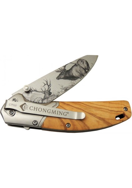 Zeytin Ağacı Saplı Geyik Deyatlı Isme Özel Yazılı 9CR18MOV Kalite Paslanmaz Çelik Avcı Kamp Bıçağı indirimleri