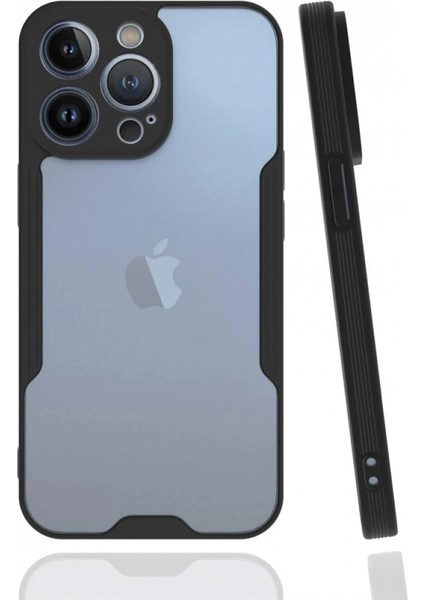 iPhone 13 Pro Max Kılıf Platin Silikon - Siyah (K95)