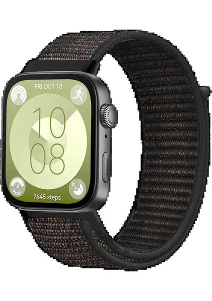 Huawei Fit 4 Hasırlı Cırtcırtlı Kordon - SIYAH-(5796) - I35H67N9-8A56VS