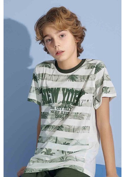 Erkek Çocuk New York T-Shirt Uzun Alt Penye Süprem Bisiklet Yaka Orta Kalın Pijama TAKIMI-4004 modelleri
