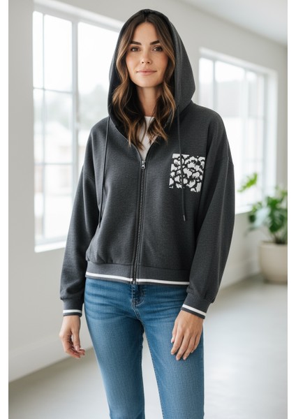 Kadın Büyük Beden Ikiiplik Fermuarlı Kapüşonlu Sweatshirt modelleri