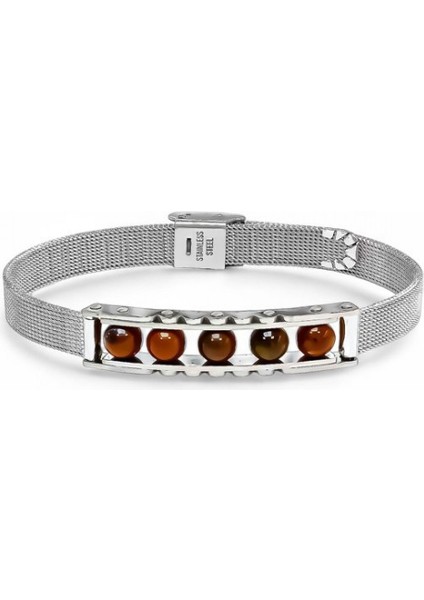 Kaplan Gözü Taşı ve Paslanmaz Çelik Bileklik 9592B23D4 indirimleri