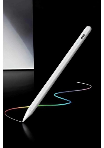 Buğz Dokunmatik Kalem Beyaz Şarjlı Yedek Uçlu Android ve Ios Uyumlu