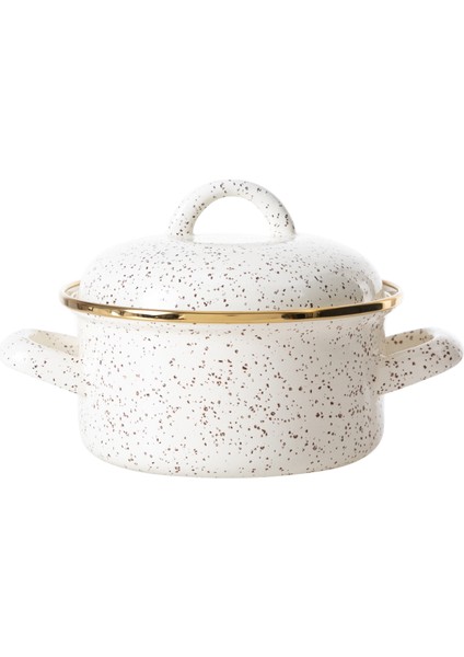 Vıntage Enamel Derin Tencere 14 cm