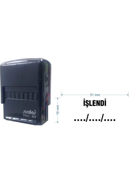 912 Kaşe Siyah makine Siyah Keçe "İŞLENDİ" yazısı ile beraber