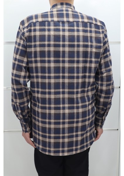 Fistan Store Erkek Ekose Klasik Kesim Rahat Kalıp Tek Cepli Kışlık Kaşmir Gömlek modelleri