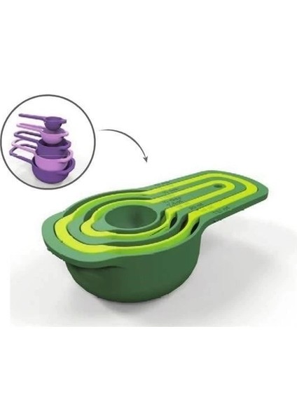 Buğz Pratik Ölçü Kaşığı Kabı 5li Şeker Baharat Sıvı Ölçer Aparat modelleri