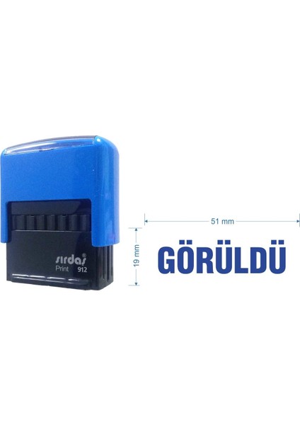 912 Kaşe Mavi makine Mavi Keçe "GÖRÜLDÜ" yazısı ile beraber