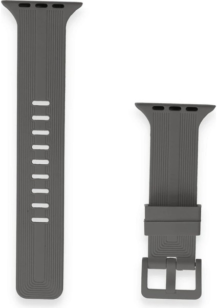 Apple Watch 38MM KR408 Çizgili Silikon Kordon - Koyu GRI-(5796) - I06H19N9-2A09VS fiyatları