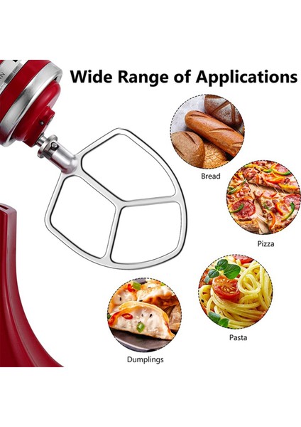 Kitchenaid 5qt-6qt Için Kase Tilt-Head Stand Mikserleri Ek Paslanmaz Çelik Düz Çırpıcı+ Spiral Hamur Kancası (Yurt Dışından) modelleri