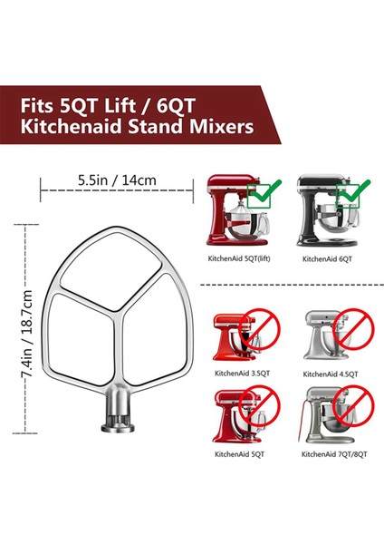 Kitchenaid 5qt-6qt Için Kase Tilt-Head Stand Mikserleri Ek Paslanmaz Çelik Düz Çırpıcı+ Spiral Hamur Kancası (Yurt Dışından) fırsatları