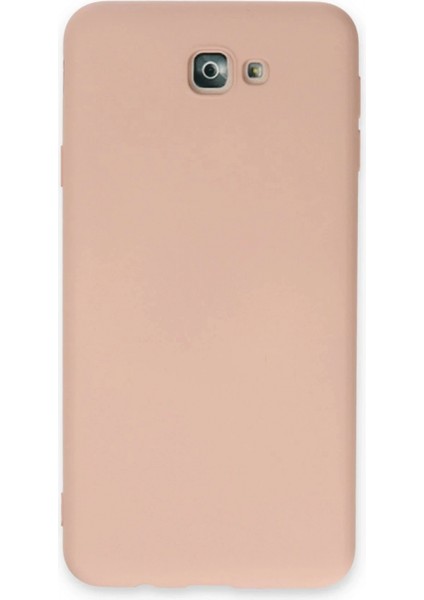 Samsung Galaxy J7 Prime Kılıf Nano Içi Kadife Silikon - Pudra (K95)