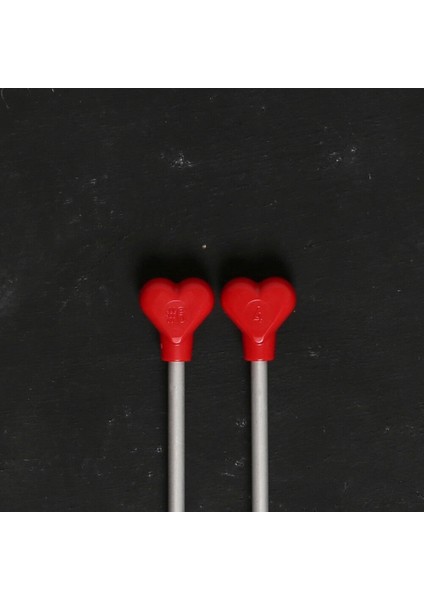 Addı Kalpli 4mm 40CM Klasik Alüminyum Örgü Şişi - modelleri