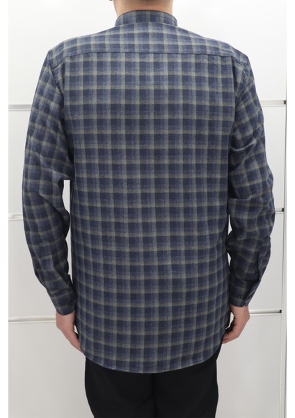 Fistan Store Erkek Ekose Klasik Kesim Rahat Kalıp Tek Cepli Kışlık Kaşmir Gömlek modelleri