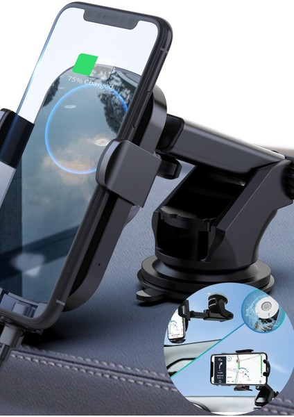 Teleskobik Uzayabilen Araç Içi Akrobat Telefon Tutucu Car Phone Holder Vantuzlu