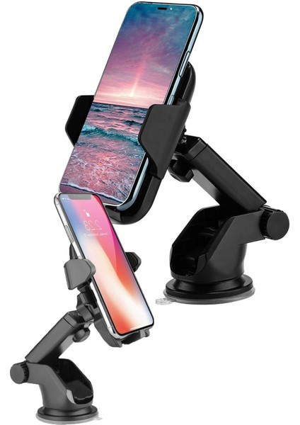 Teleskobik Uzayabilen Araç Içi Akrobat Telefon Tutucu Car Phone Holder Vantuzlu fırsatları
