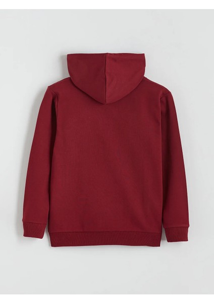 Lcw Kids Bordo Kapüşonlu Barcelona Baskılı Erkek Çocuk Eşofman Takımı modelleri