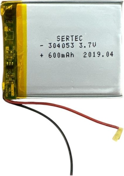 304053 3.7V 600 Mah Li-Polymer Pil DEVRELI/1.5A modelleri