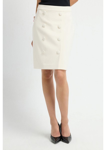 Çift Düğmeli Etek Vanilya 12745654000 fiyatları