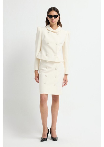 Çift Düğmeli Etek Vanilya 12745654000 modelleri